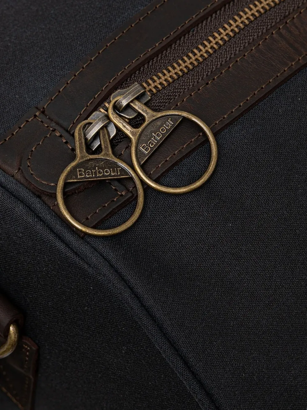 Barbour Reistas met leren afwerking Blauw