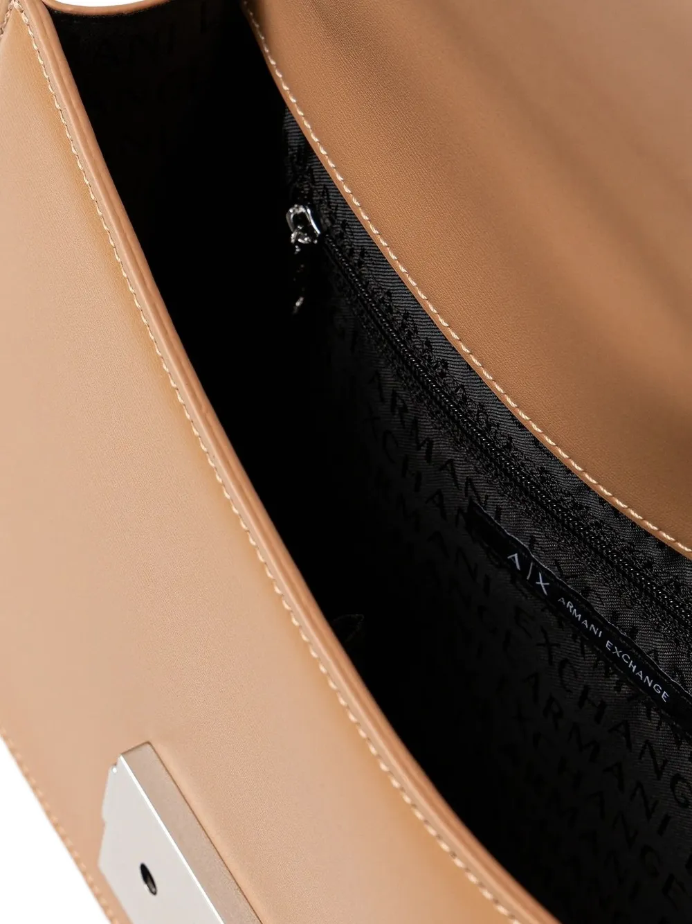 Armani Exchange Kleine schoudertas met metalen logo Bruin