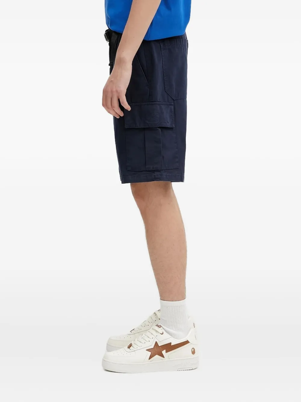 Barbour cargo-pocket belted shorts Blauw