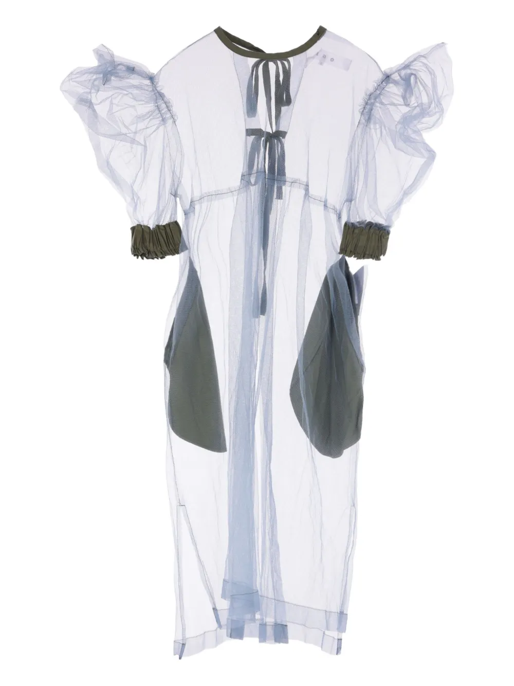 Comme des Garçons TAO tulle ruffled blouse Blauw