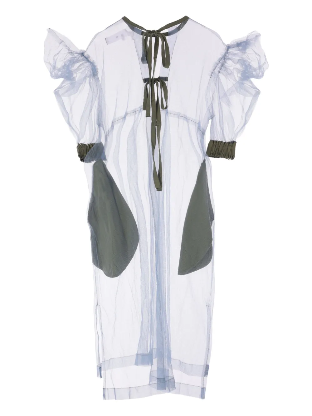 Comme des Garçons TAO tulle ruffled blouse Blauw