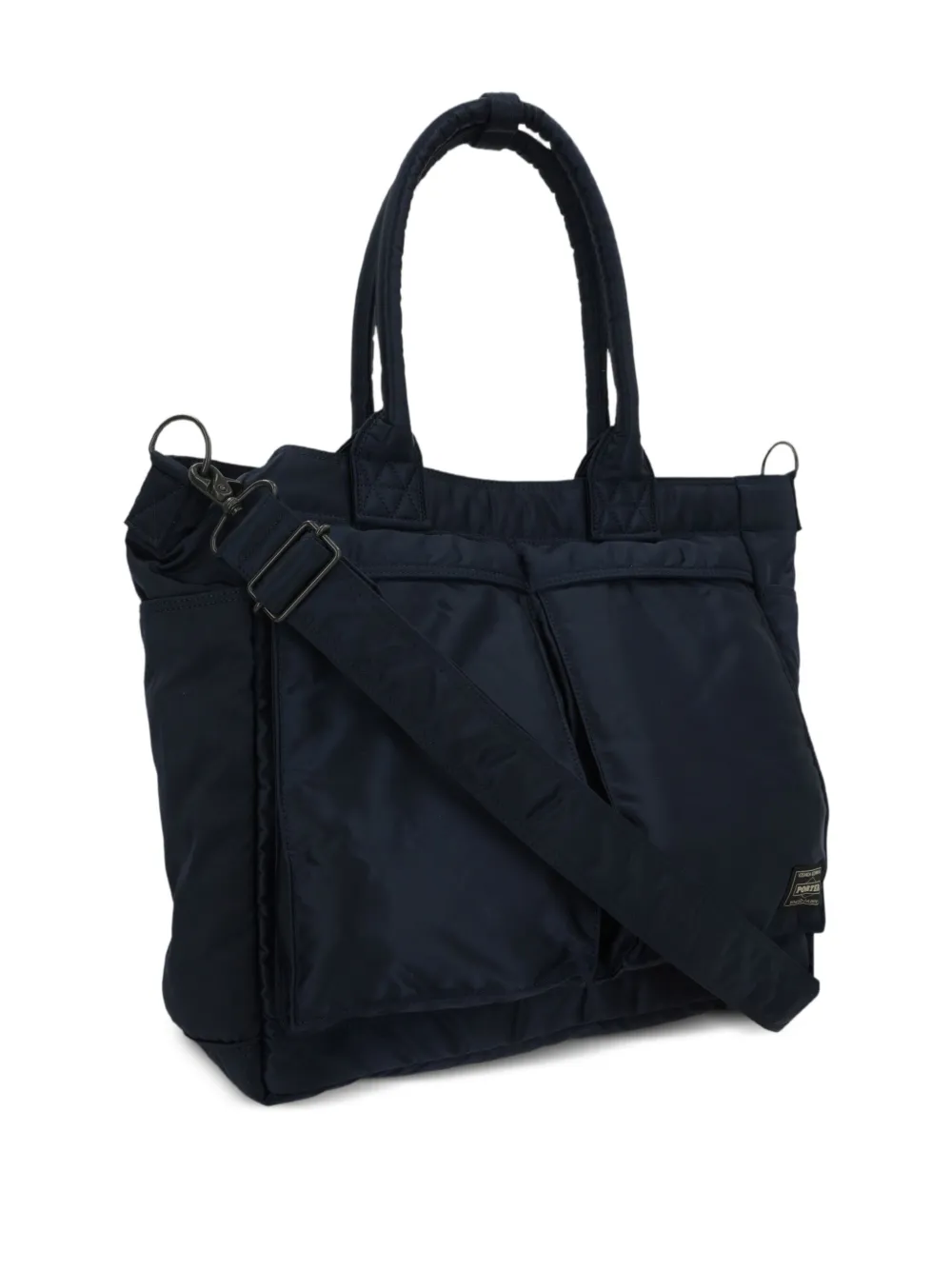 Porter-Yoshida & Co. Shopper met dubbele handvatten en logopatch Blauw
