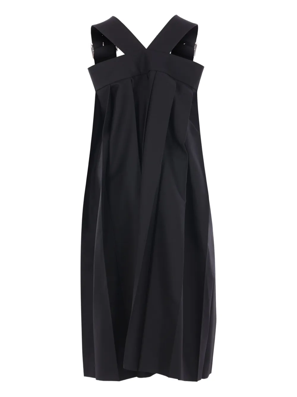 Comme Des Garçons pleated buckled dress Zwart