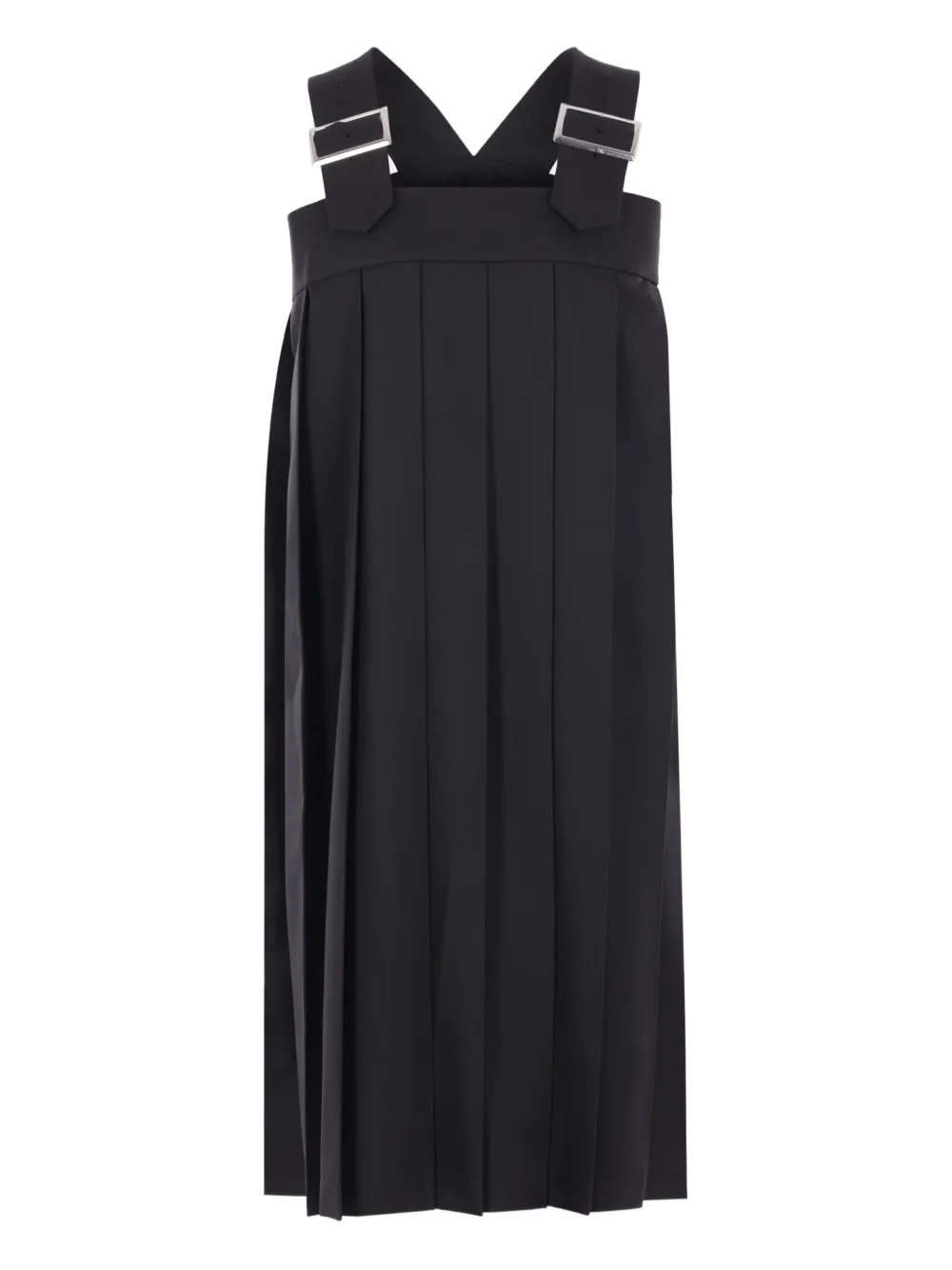 Comme Des Garçons pleated buckled dress Zwart