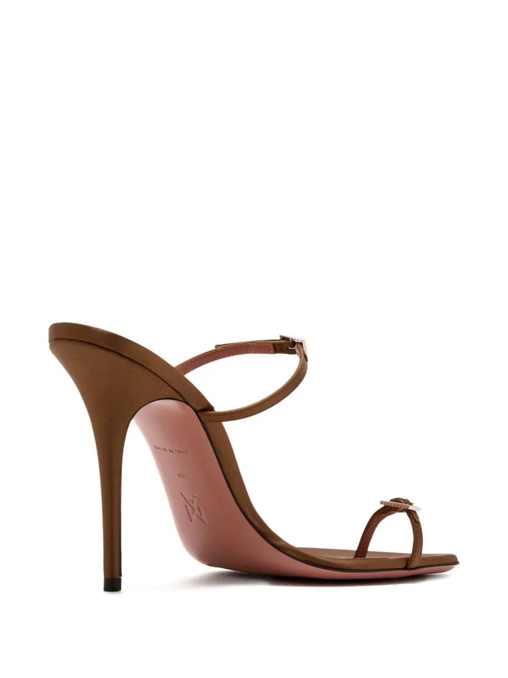 Amina Muaddi 105mm Adut crystal-buckle sandals Brown