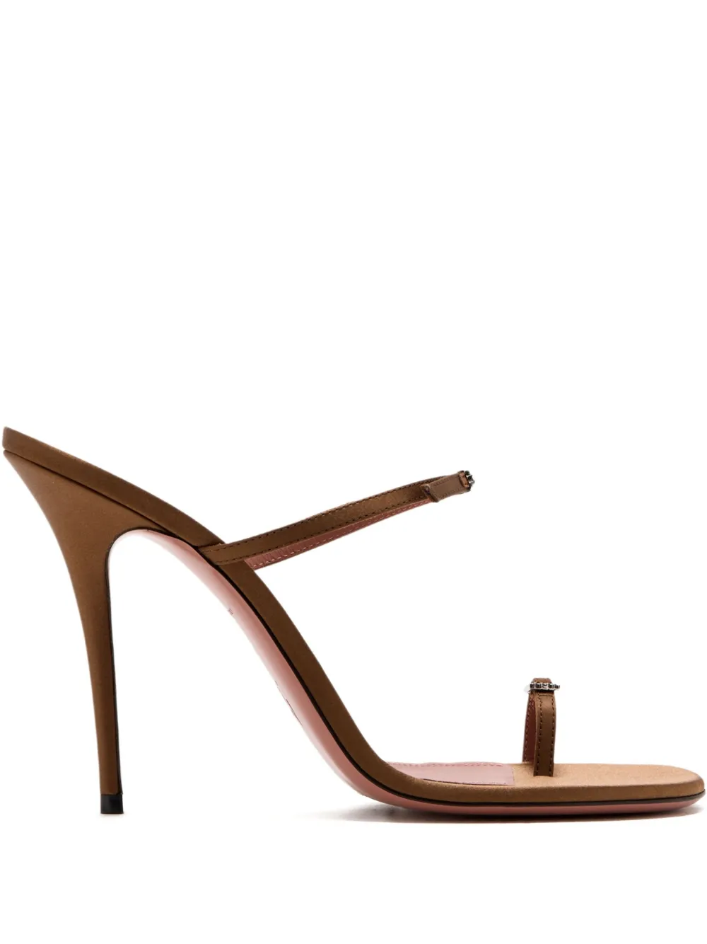 Amina Muaddi 105mm Adut crystal-buckle sandals Brown