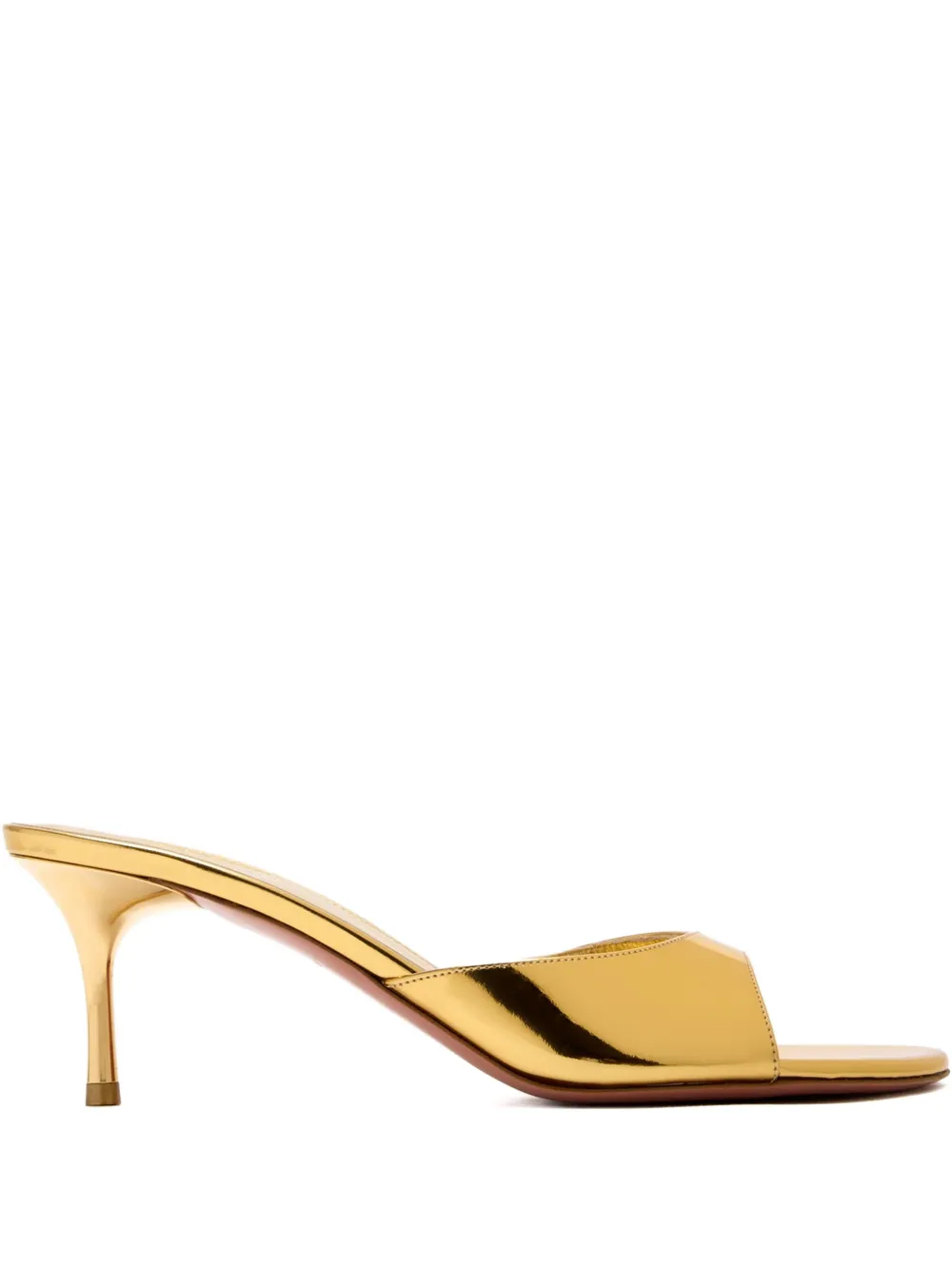 Amina Muaddi 60mm Jeanne metallic mules Gold