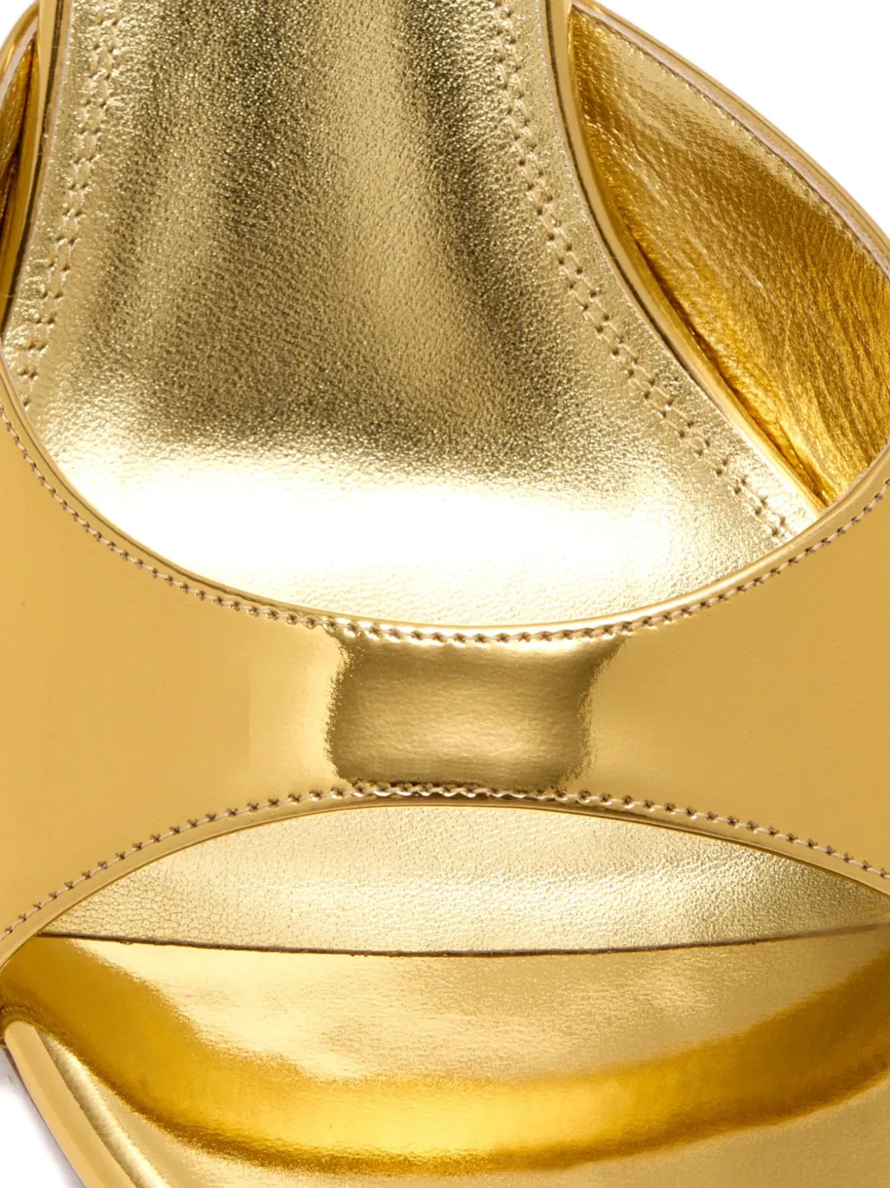Amina Muaddi 60mm Jeanne metallic mules Gold