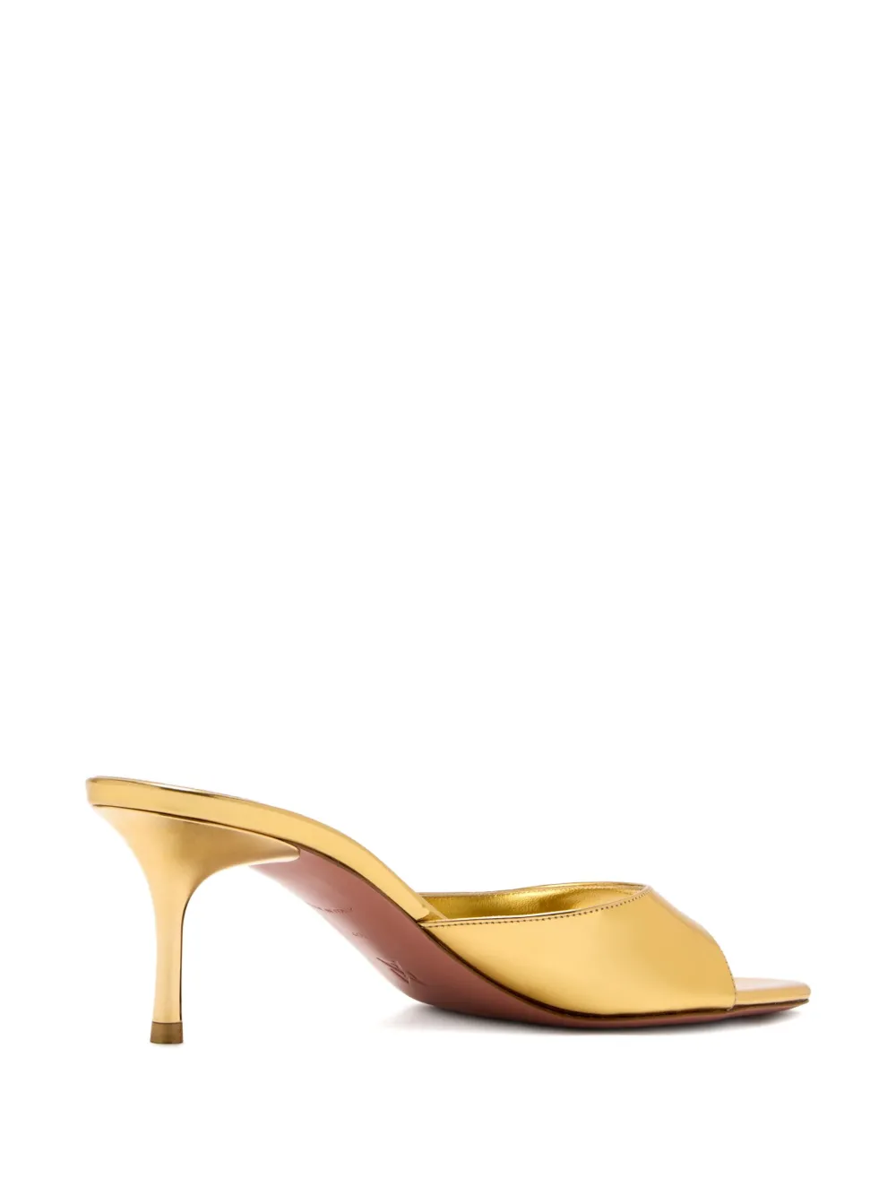Amina Muaddi 60mm Jeanne metallic mules Gold