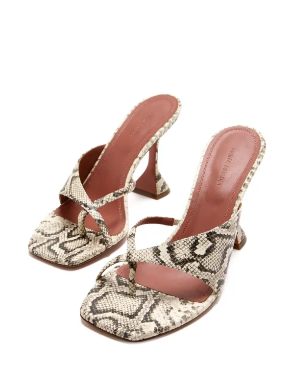 サンダル・ミュール AMINA MUADDI SHIONASLIPPER95 Sandals Beige Amina Muaddi 95mm Shiona snakeskin-effect Sandals | Neutrals
