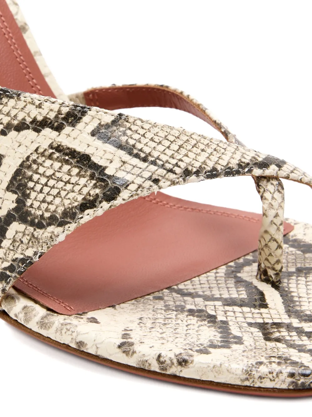 Amina Muaddi 95mm Shiona snakeskin-effect sandals Neutrals