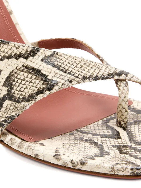 サンダル・ミュール AMINA MUADDI SHIONASLIPPER95 Sandals Beige Amina Muaddi 95mm Shiona snakeskin-effect Sandals | Neutrals