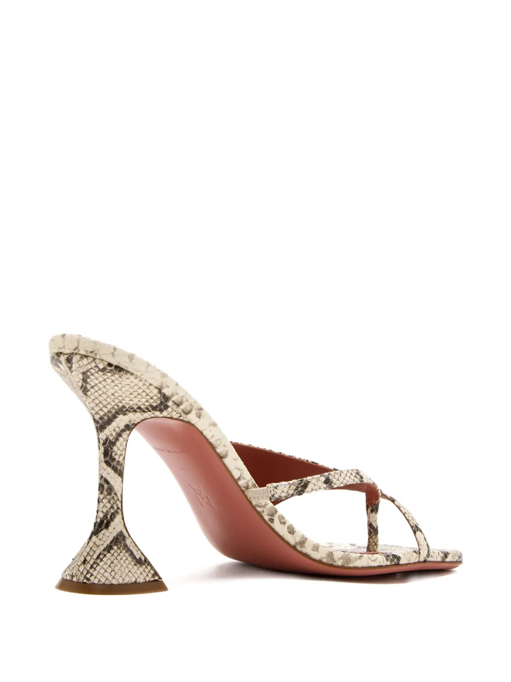 Amina Muaddi 95mm Shiona snakeskin-effect sandals Neutrals