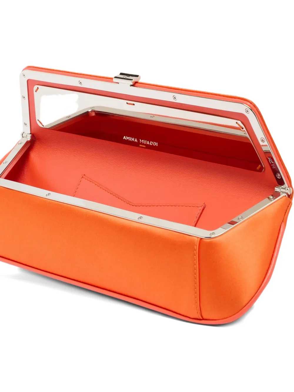 Amina Muaddi Ami Clutch Bag In Orange