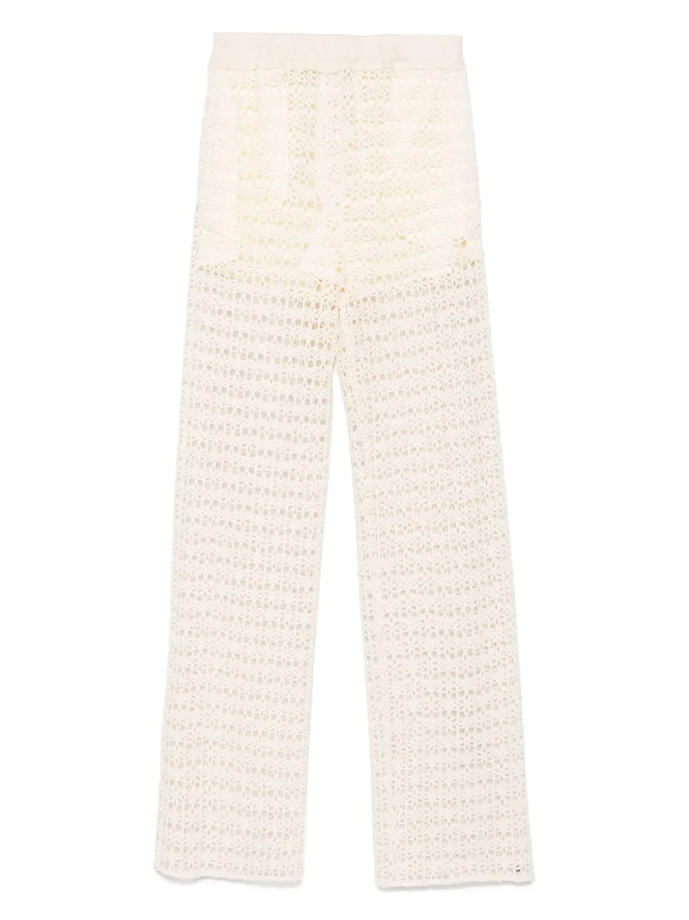 Alysi Macramé high-waisted trousers | Neutrals | Image 1