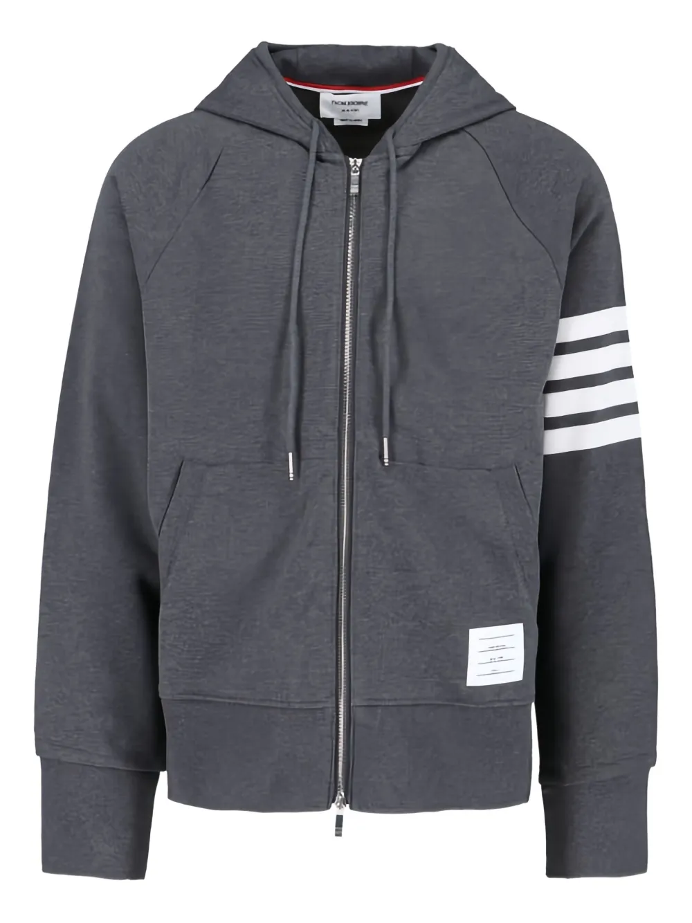 Thom Browne 4-Bar stripe zip-up hoodie | Grey | Image 1