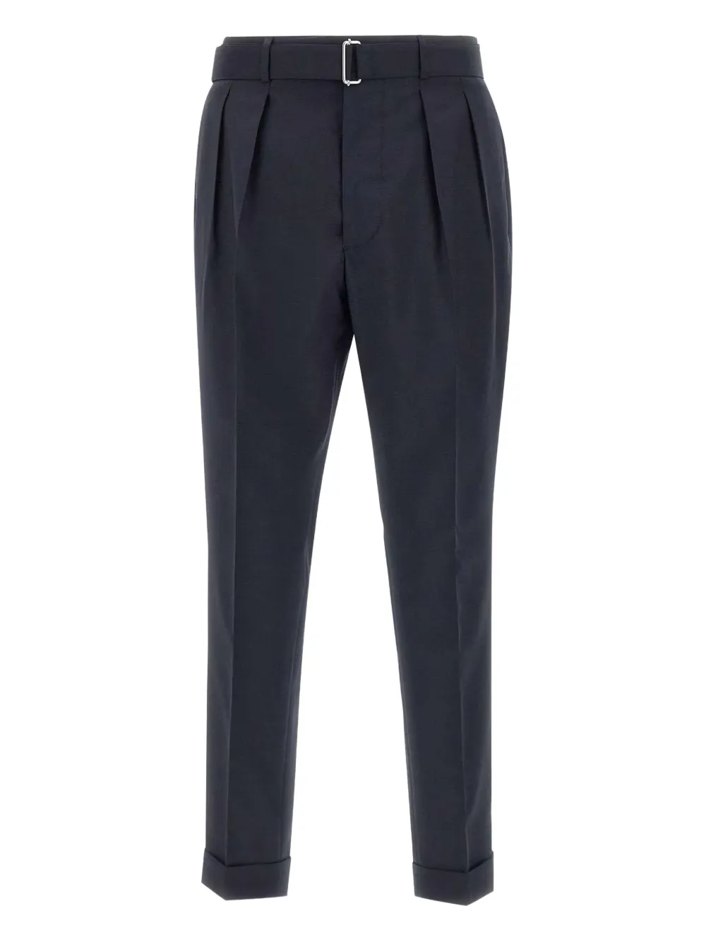 Officine Generale Pleated Belted Trousers In Blue