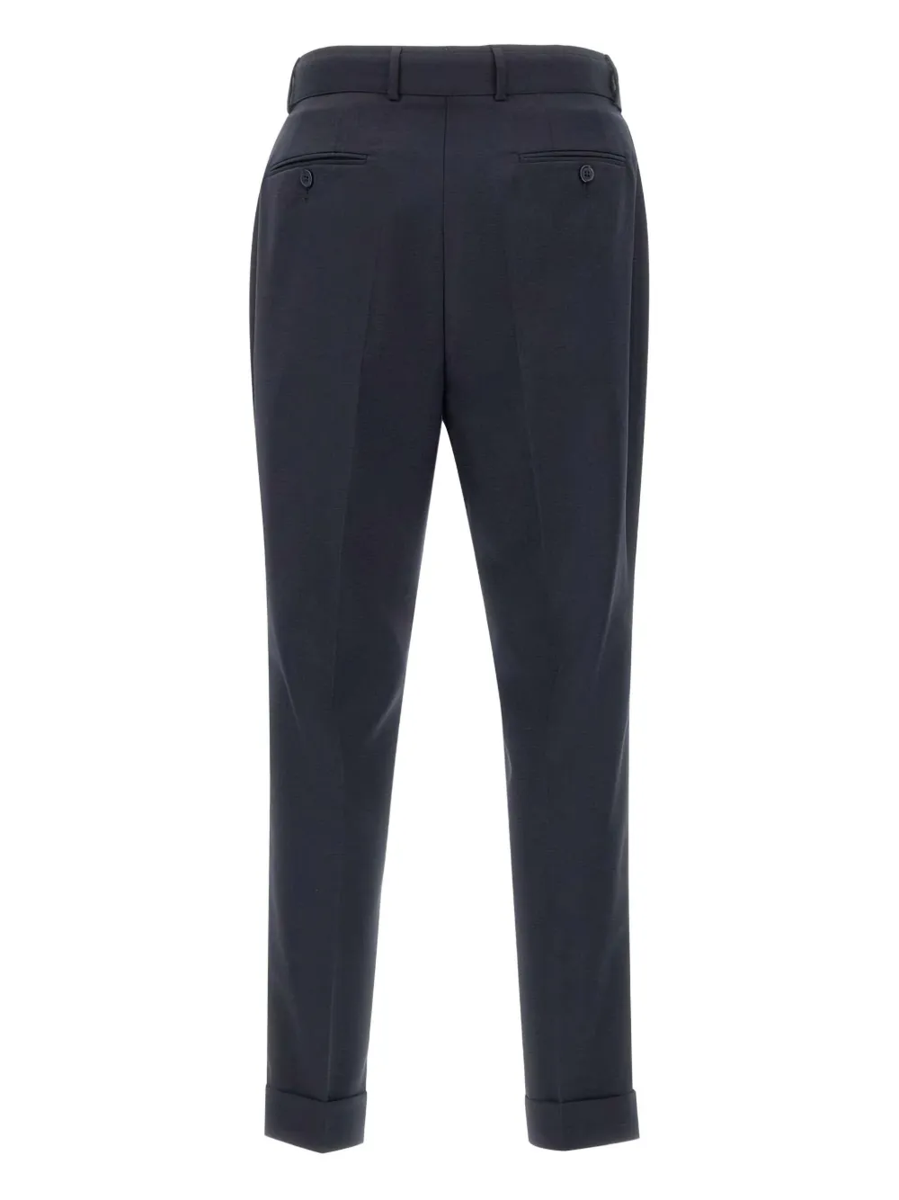 Officine Generale Pleated Belted Trousers In Blue
