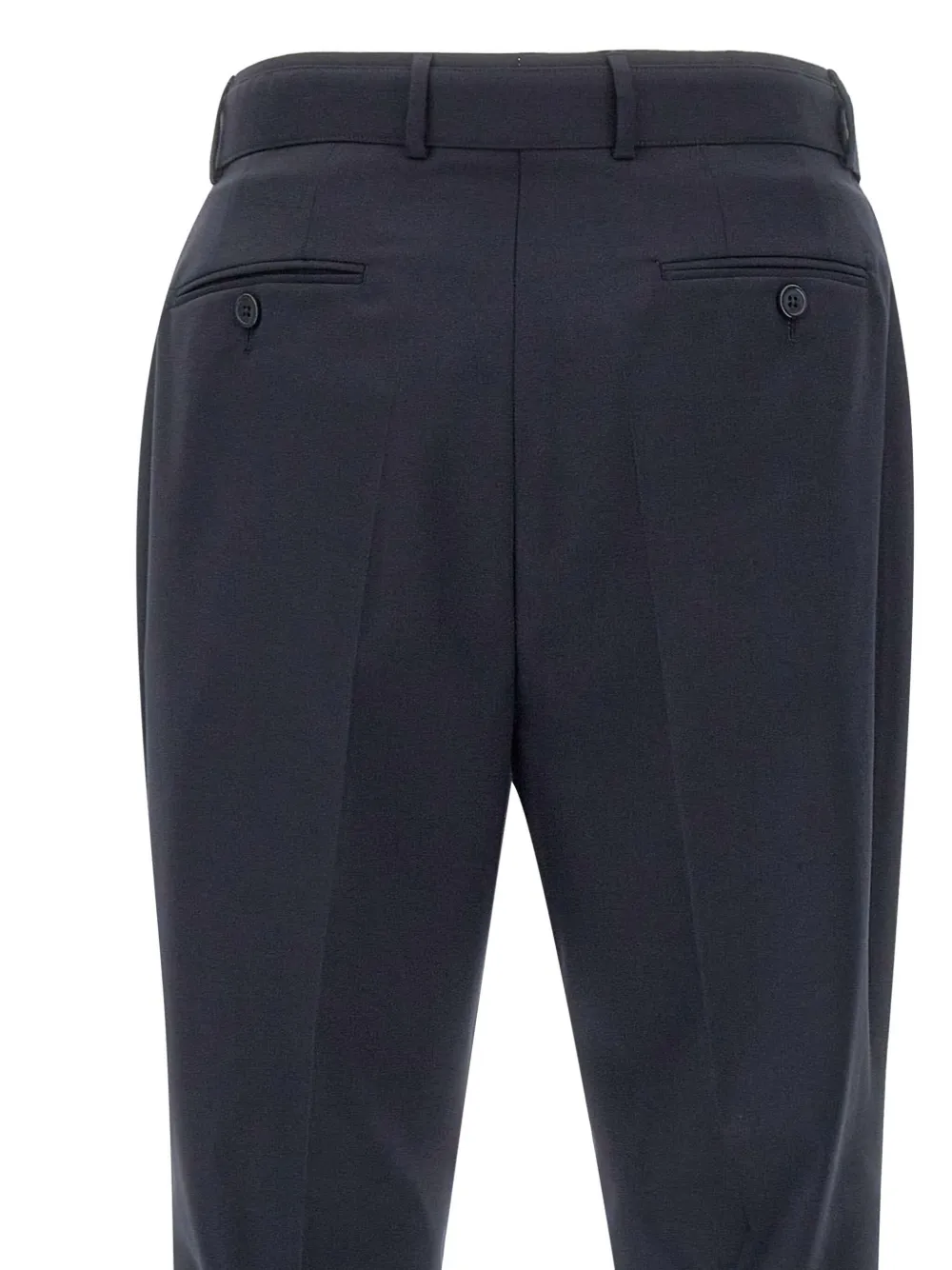 Officine Generale Pleated Belted Trousers In Blue