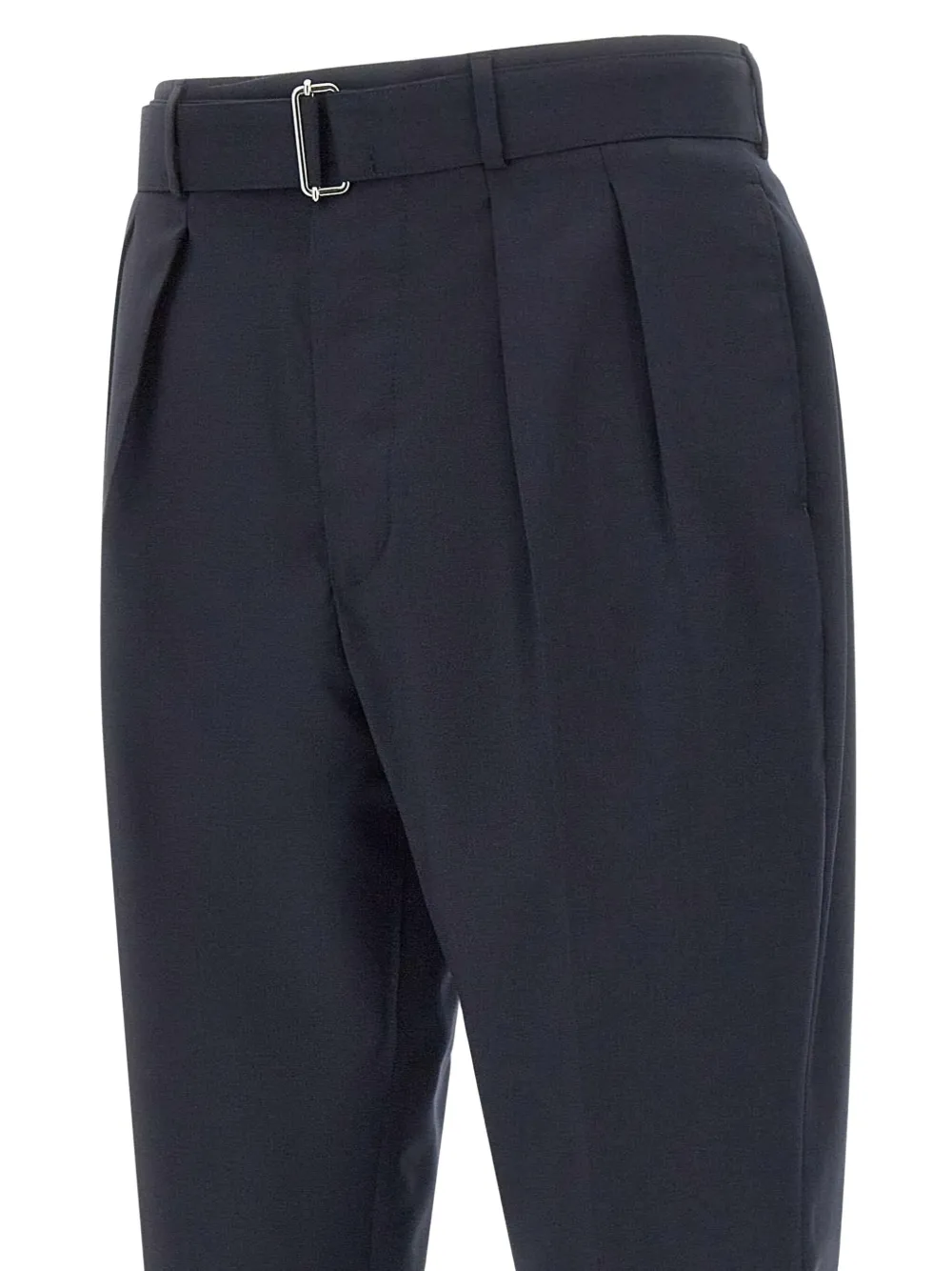 Officine Generale Plooibroek met ceintuur Blauw