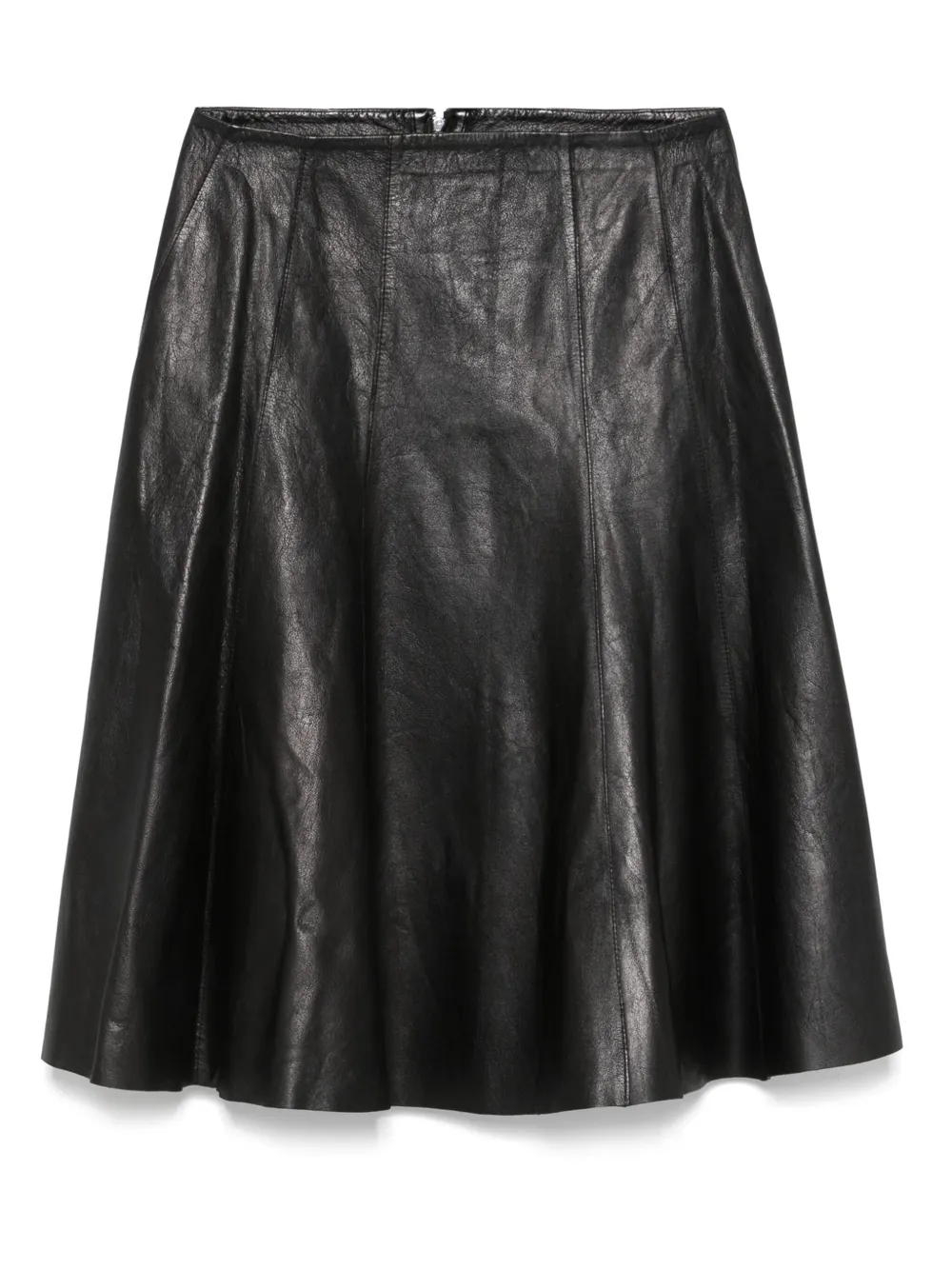 Alysi leather A-line skirt | Black | Image 1