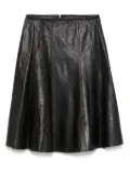 Alysi leather A-line skirt - Black
