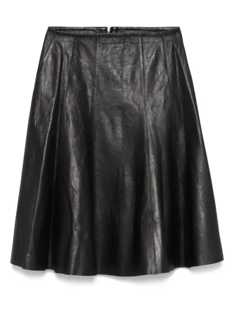Alysi leather A-line skirt