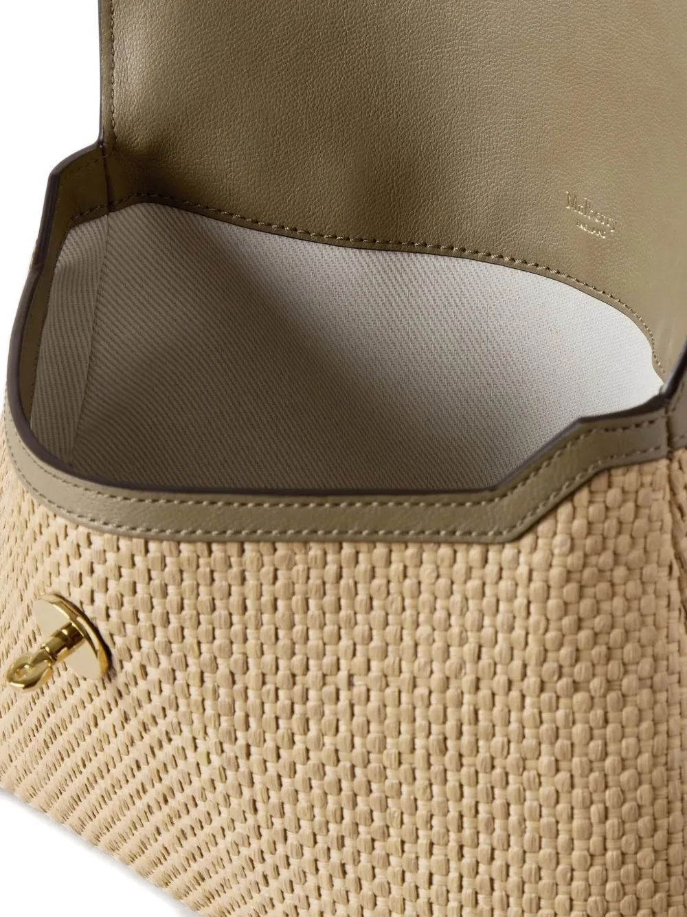 Mulberry Darley grote raffia buidel Beige