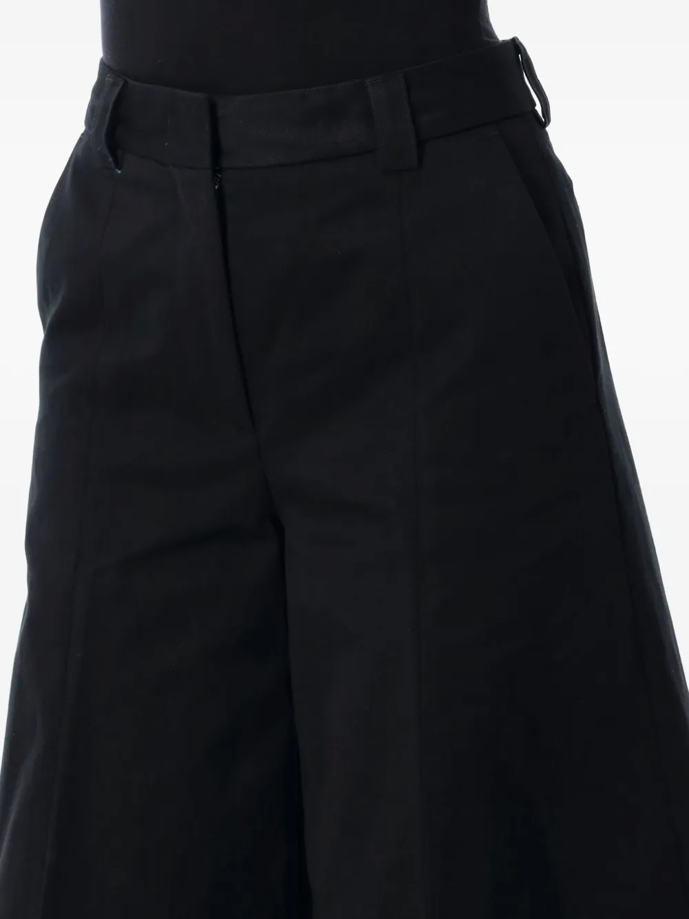 THELATEST Bella cropped broek met wijde pijpen Zwart