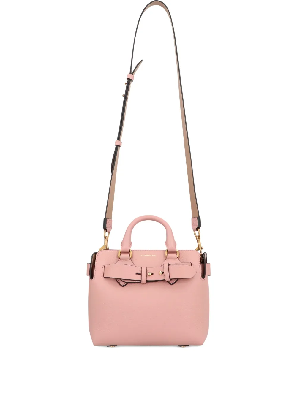 Burberry Small belt-buckle leather tote bag Roze