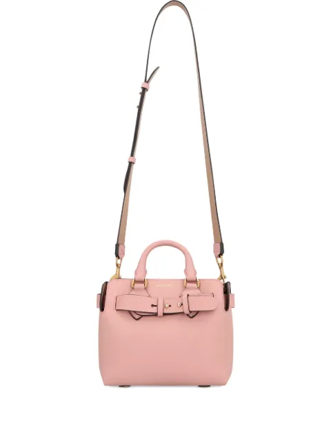 Burberry Small belt-buckle leather tote bag