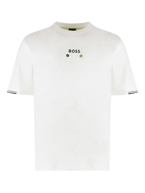 BOSS crew-neck embroidered-detail T-shirt