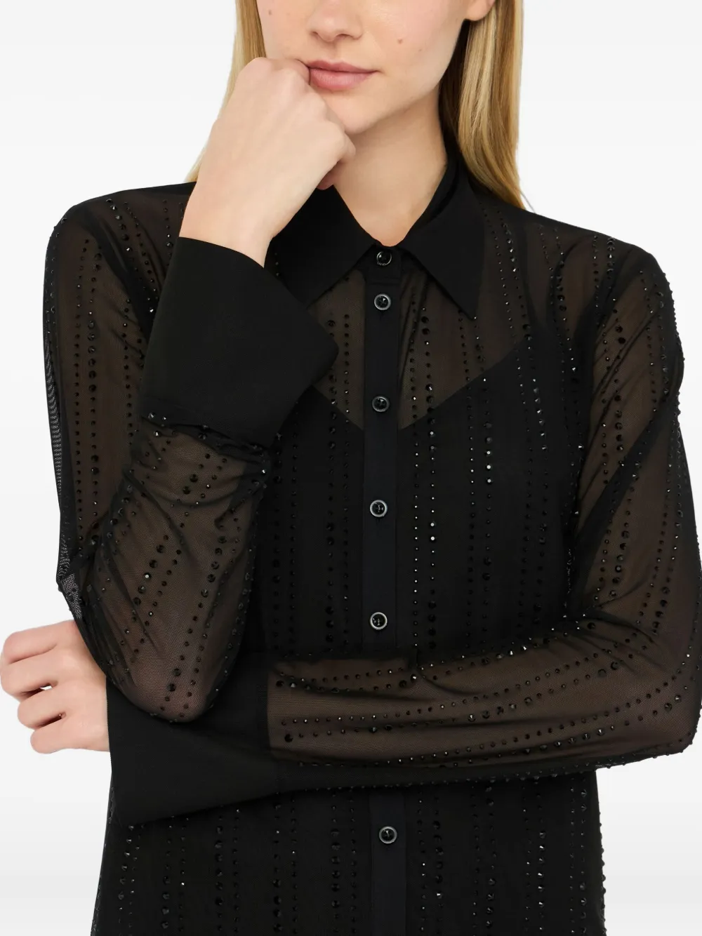 Liu •jo Tulle Shirt With Gemstones