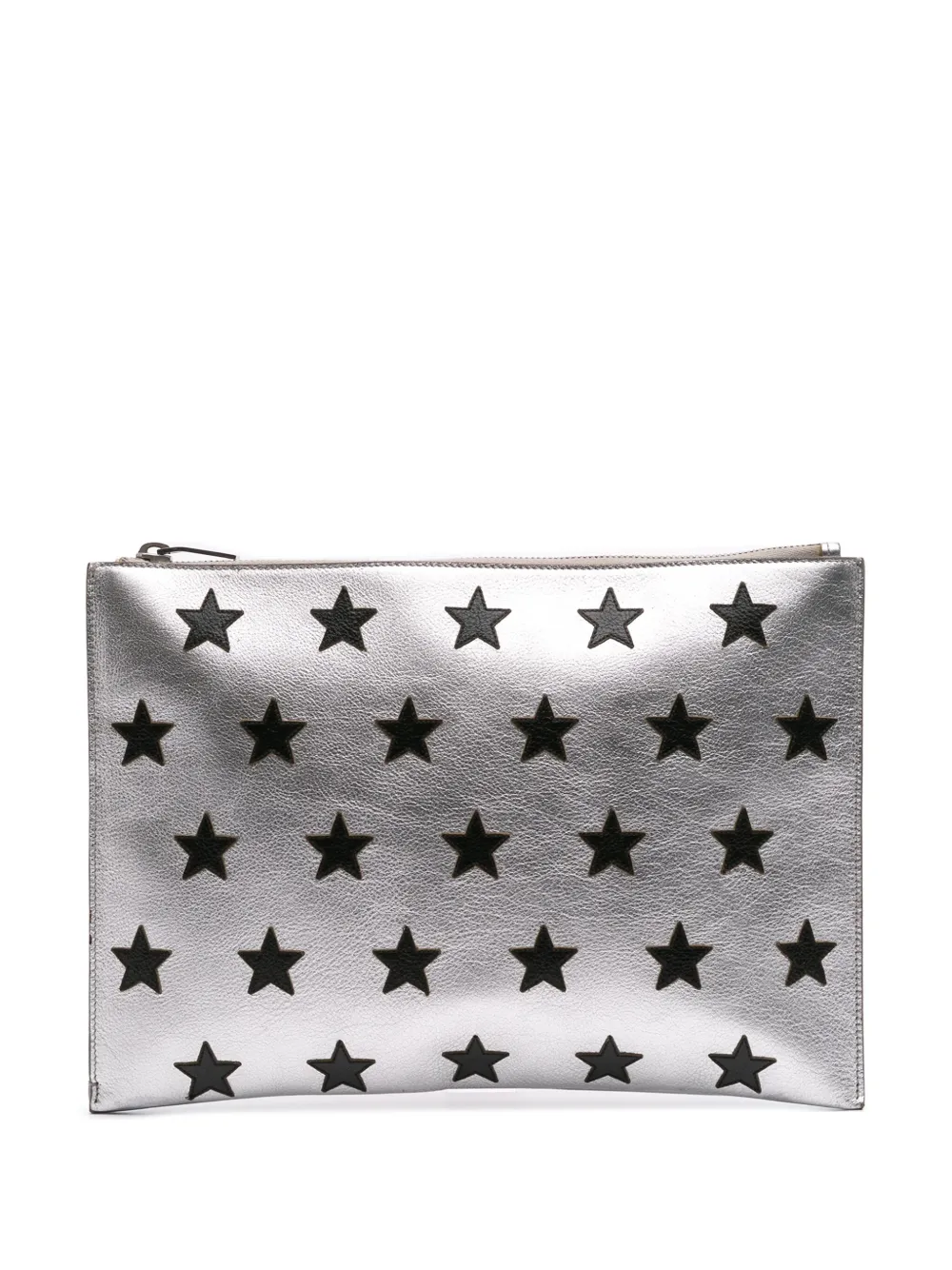Saint Laurent Pre-Owned 2016 Leather Star clutch bag - シルバートーン Saint Laurent Pre-Owned 2016 Leather Star clutch bag - シルバートーン