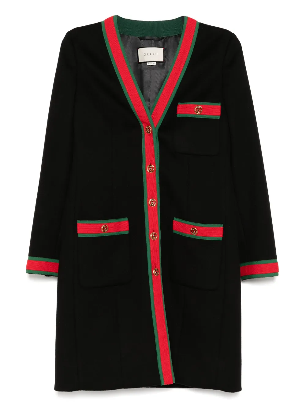 Gucci Pre-Owned Web-stripe coat - ブルー Gucci Pre-Owned Web-stripe coat - ブルー