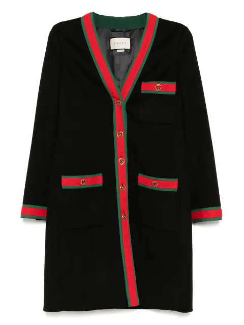Gucci Pre-Owned معطف بشريط ويب