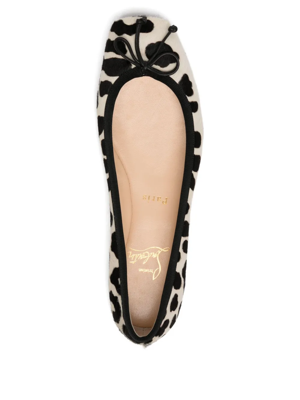 Pre-owned Christian Louboutin Pony-hair Cow Print Ballet Flats