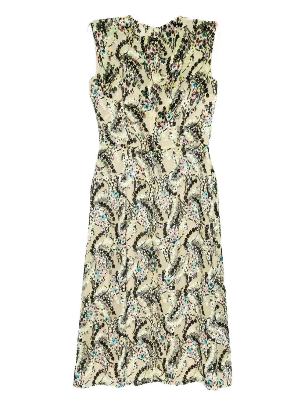 Prada Pre-Owned floral textured velvet dress - Verde