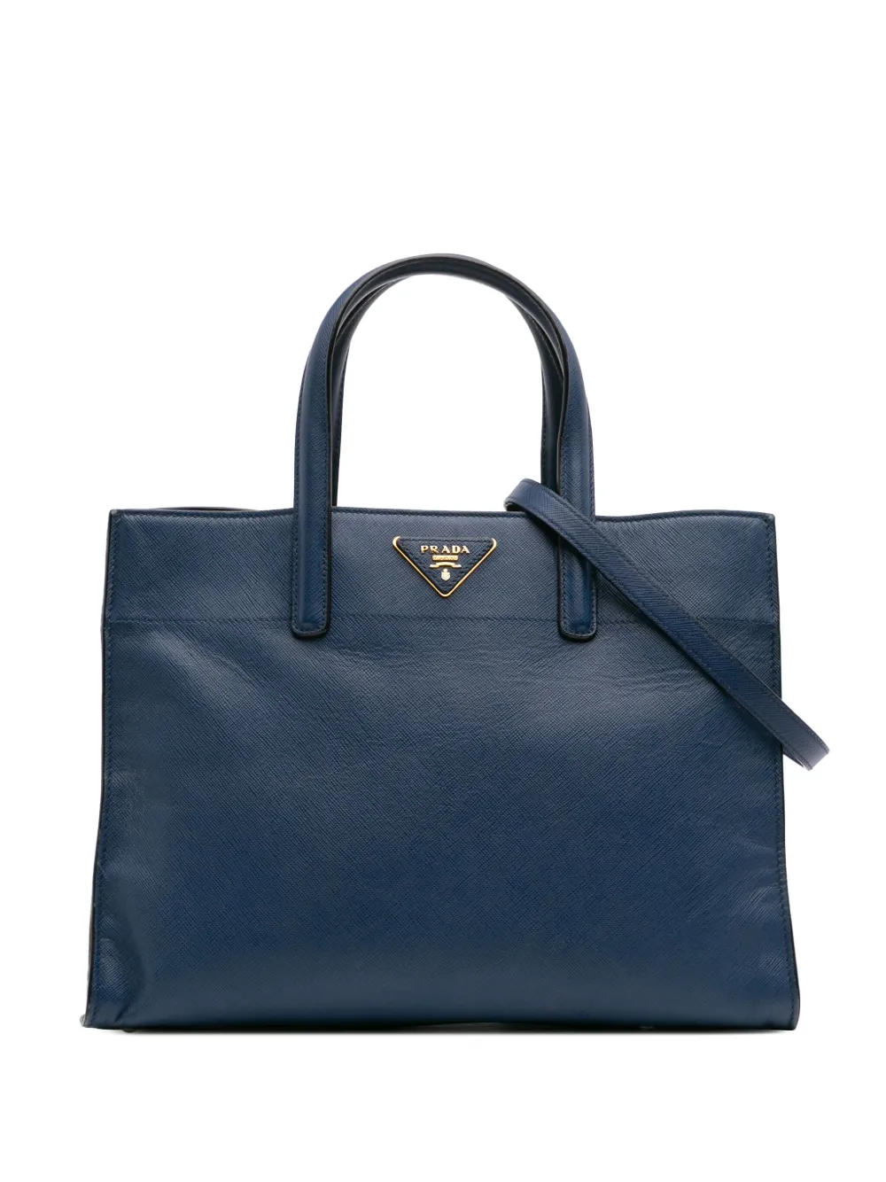 Prada Pre-Owned sac à main Soft Triple Pocket Tote en cuir Saffiano (2000-2024) | bleu | Image 1