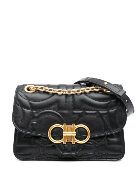 Ferragamo Pre-Owned 2000-2024 Quilted Leather Gancini Flap crossbody bag
