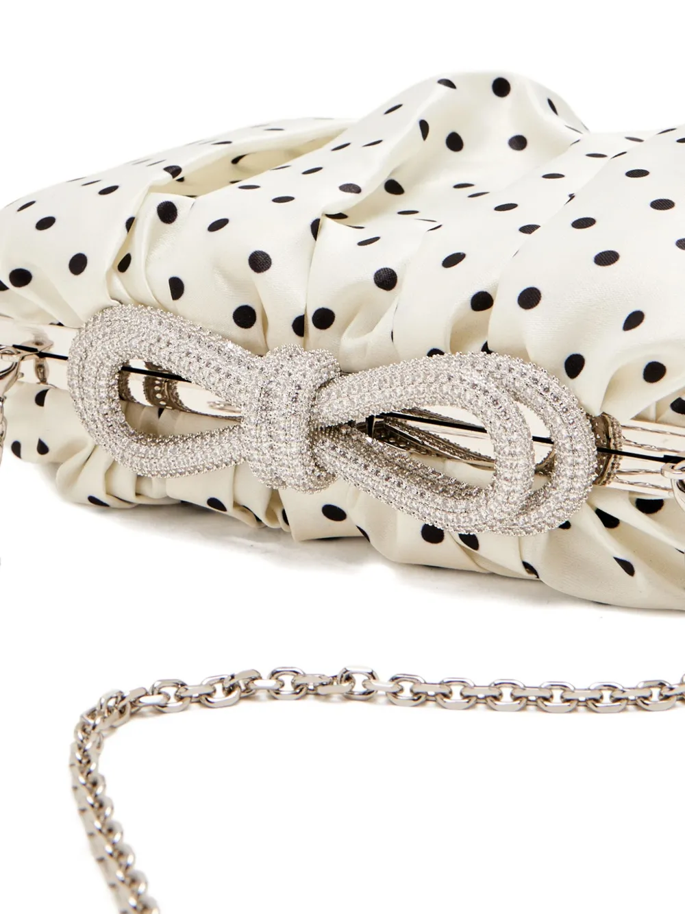 MACH & MACH Kleine clutch verfraaid met stippen Wit