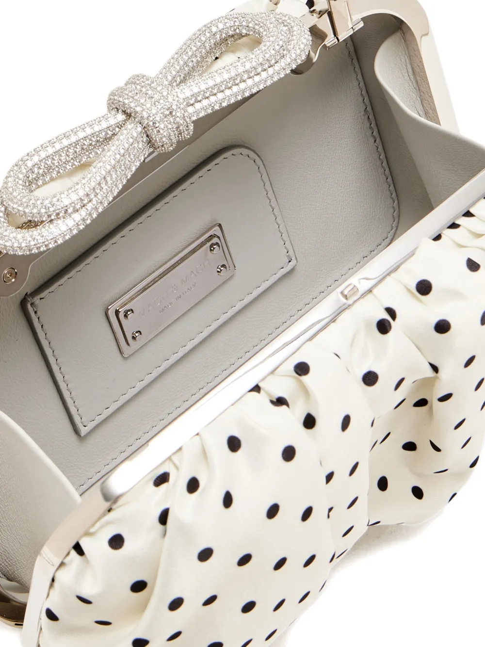 MACH & MACH Kleine clutch verfraaid met stippen Wit