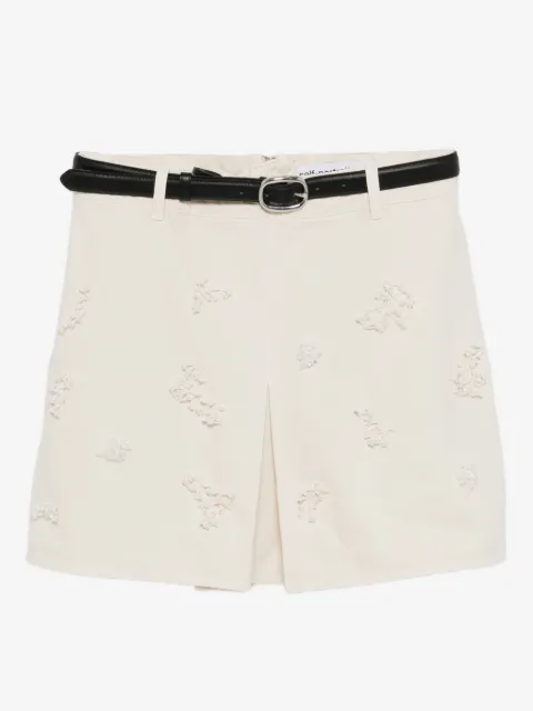 Self-Portrait beaded floral mini skirt
