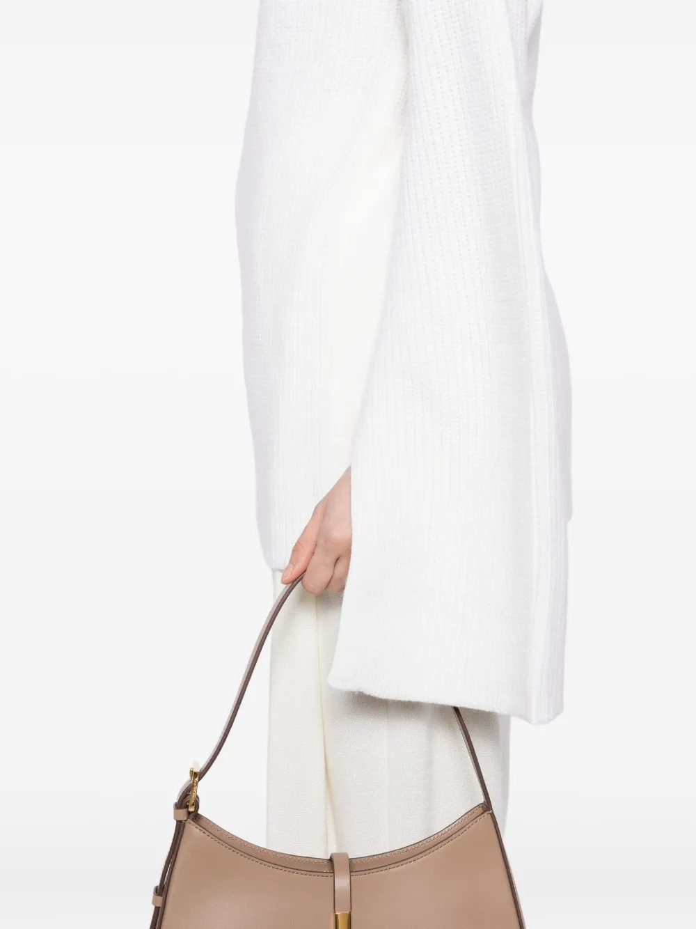 TOTEME turtleneck split-sleeve jumper Beige
