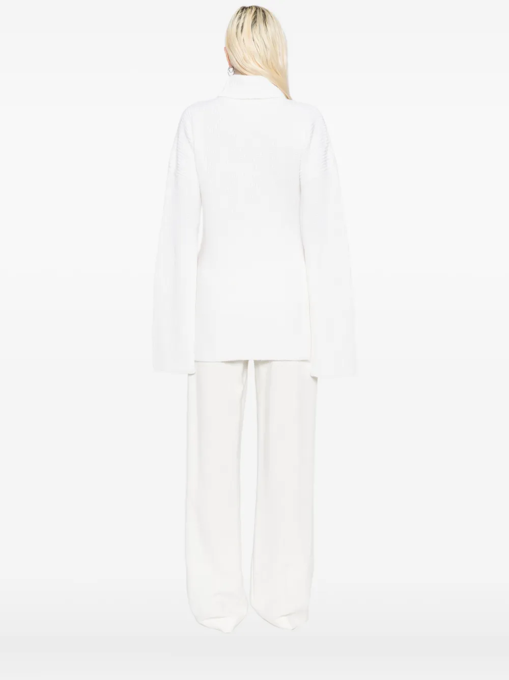 TOTEME turtleneck split-sleeve jumper Beige