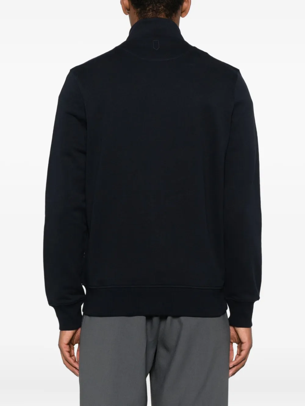 Canali zip-up cotton sweatshirt Blauw