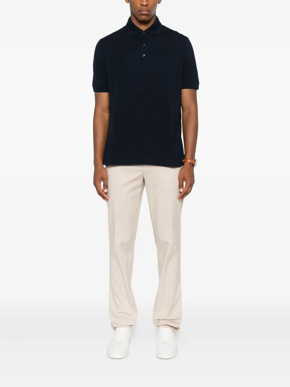 Canali Katoenen poloshirt Blauw