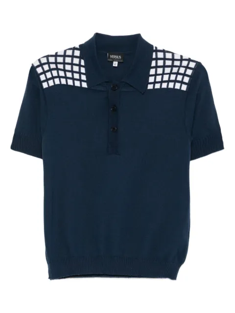 Versace Pre-Owned 2000s grid-shoulder polo shirt