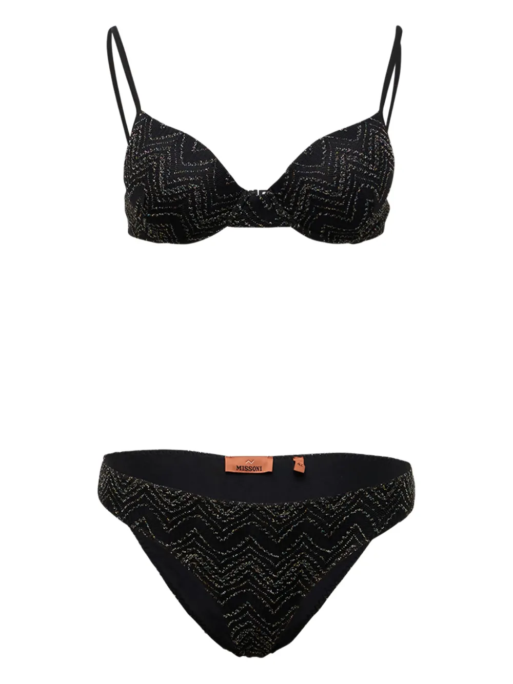 Missoni zigzag-lurex bikini Zwart
