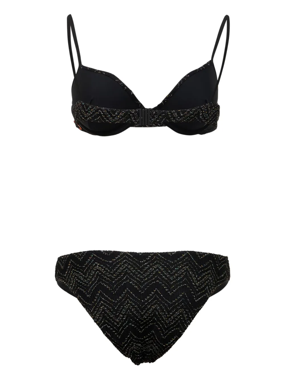 Missoni zigzag-lurex bikini Zwart